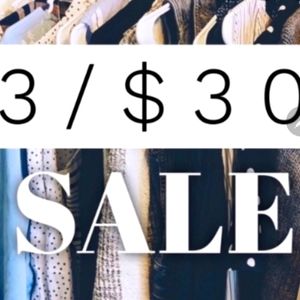 3 ITEMS FOR $30